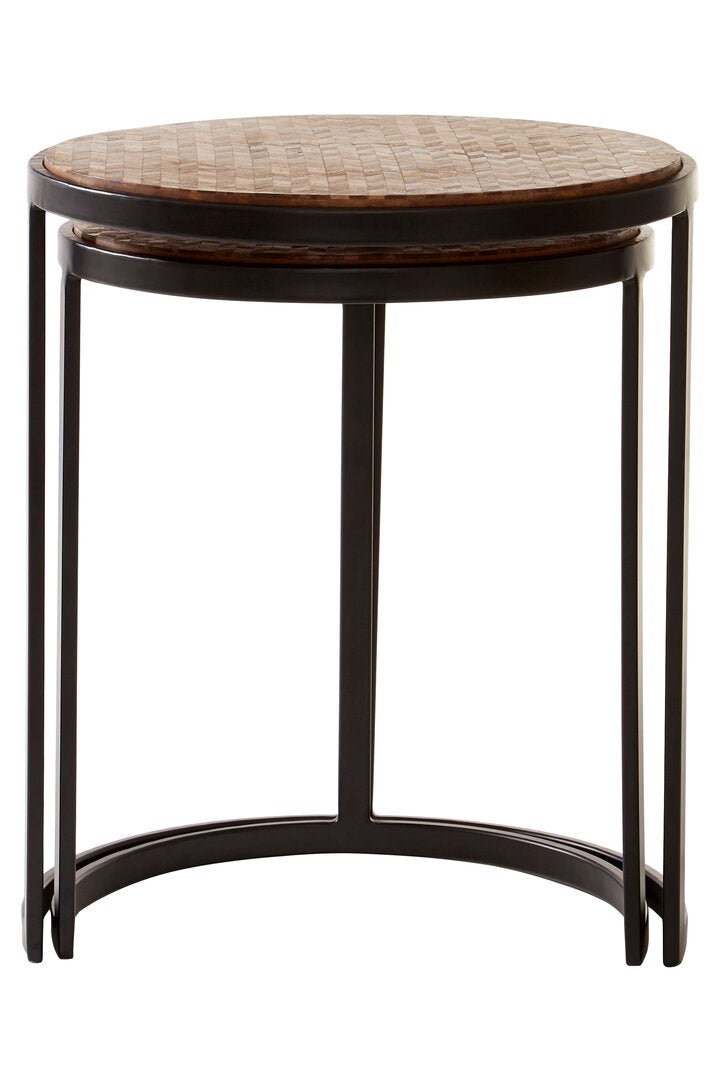 Elara Set of Two Chevron Design Nesting Tables