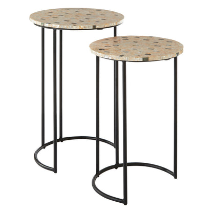Elara Set of Two Mother Of Pearl Nesting Side Tables