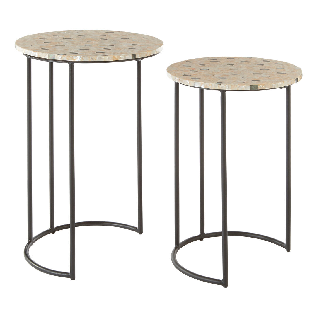 Elara Set of Two Mother Of Pearl Nesting Side Tables