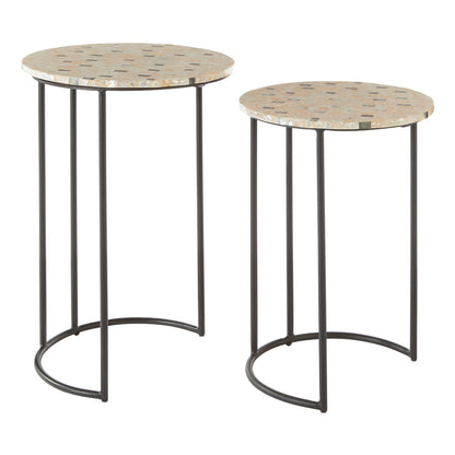 Elara Set of Two Mother Of Pearl Nesting Side Tables