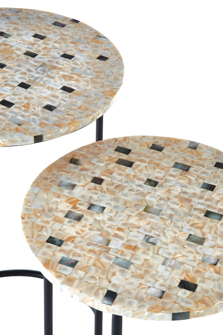 Elara Set of Two Mother Of Pearl Nesting Side Tables