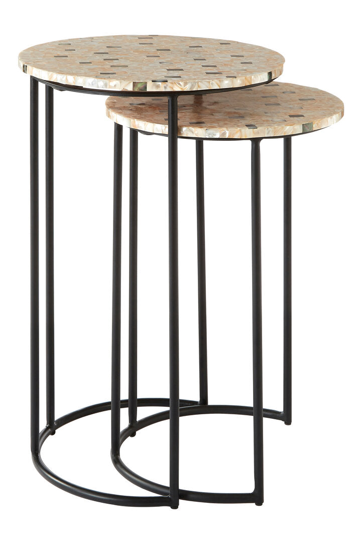 Elara Set of Two Mother Of Pearl Nesting Side Tables
