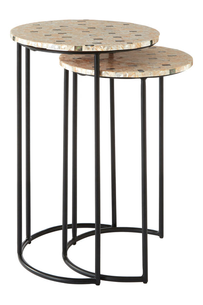 Elara Set of Two Mother Of Pearl Nesting Side Tables
