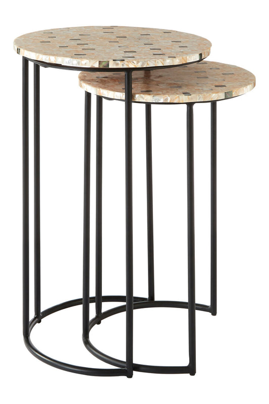 Elara Set of Two Mother Of Pearl Nesting Side Tables