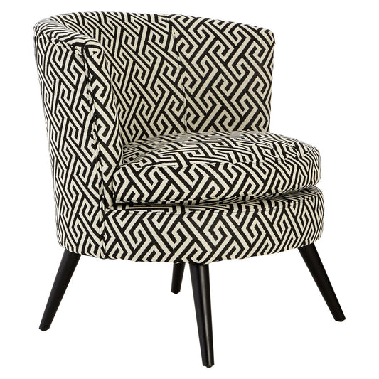Mayfair Black And White Greek Key Round Armchair