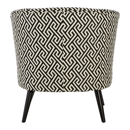 Mayfair Black And White Greek Key Round Armchair