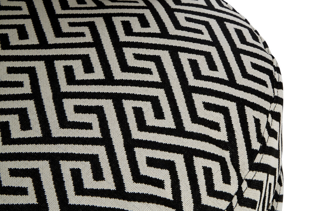 Mayfair Black And White Greek Key Round Armchair
