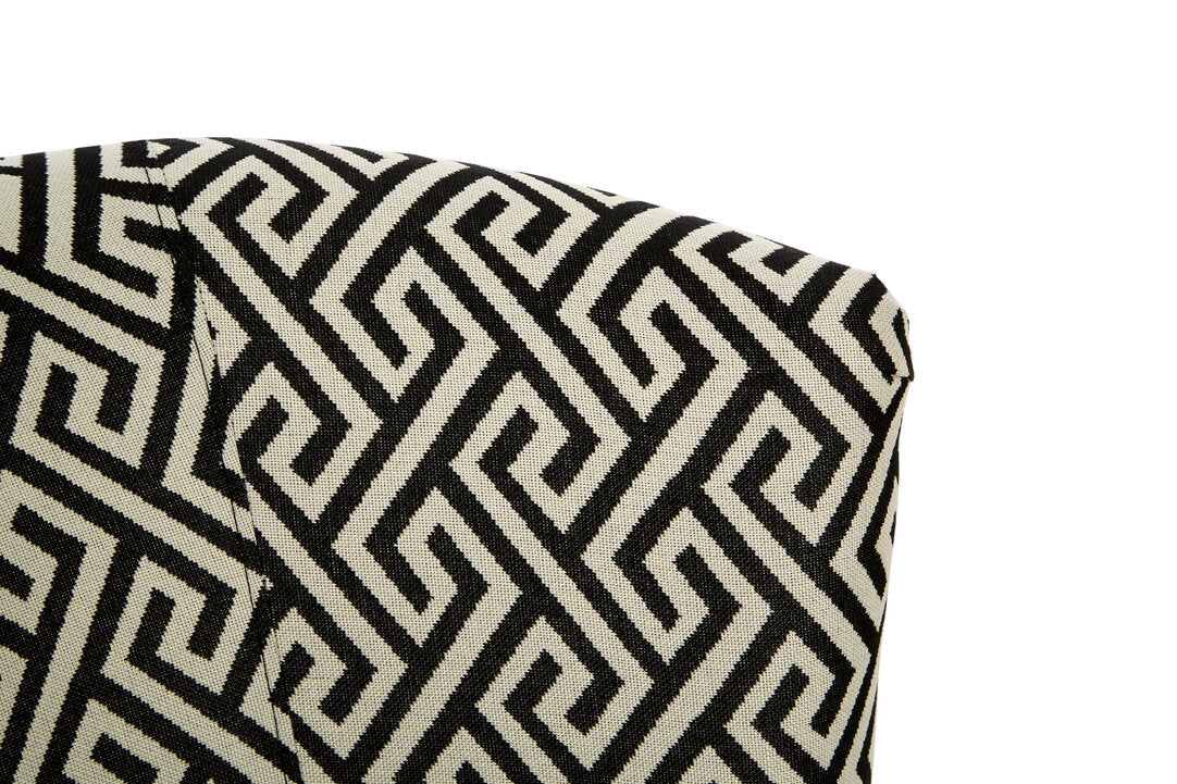 Mayfair Black And White Greek Key Round Armchair