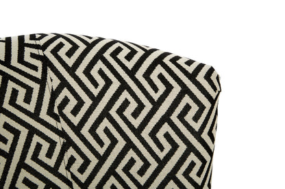 Mayfair Black And White Greek Key Round Armchair
