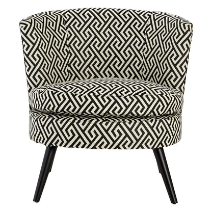 Mayfair Black And White Greek Key Round Armchair