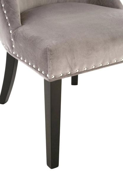 Mayfair Grey Velvet With Tufted Back Dining Chair