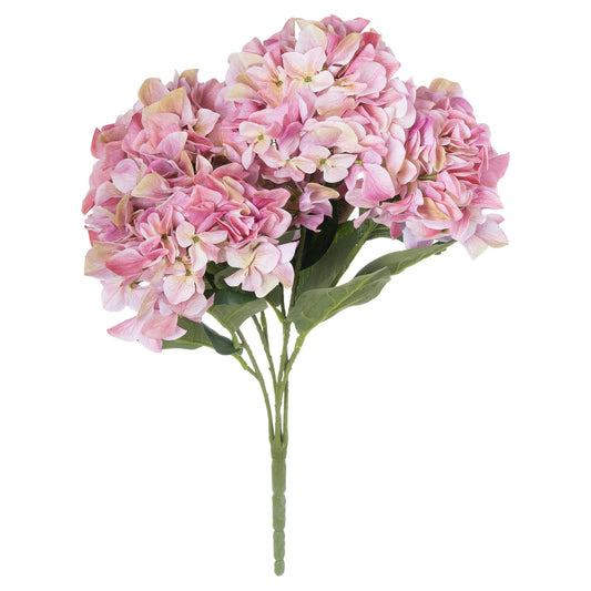 Delicate Shabby Pink Hydrangea Bouquet featuring soft pink hues, crafted for elegance and versatility in home decor.