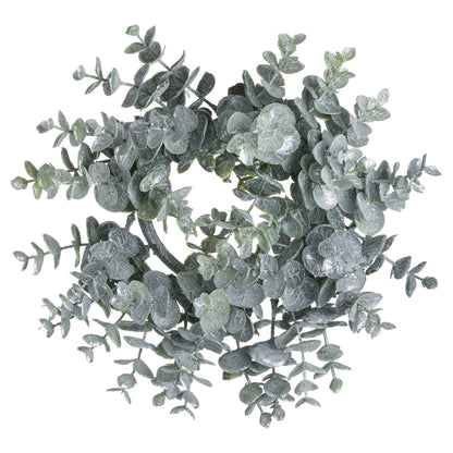 Medium Frosted Eucalyptus Candle Wreath - Festive Flowers & Foliage from the Quanta Home collection.