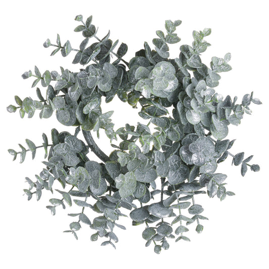 Medium Frosted Eucalyptus Candle Wreath - Festive Flowers & Foliage from the Quanta Home collection.