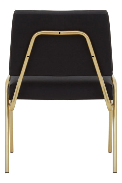 Lenora Black Linen Chair