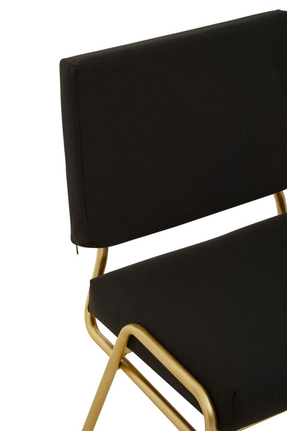 Lenora Black Linen Chair