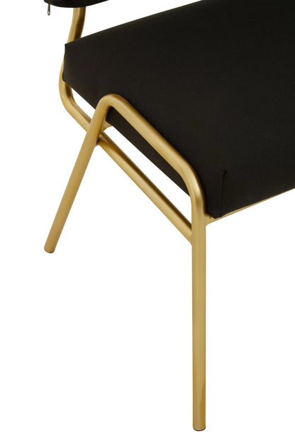 Lenora Black Linen Chair