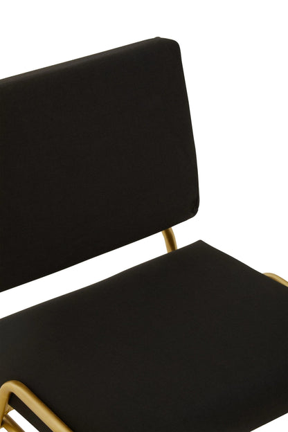 Lenora Black Linen Chair