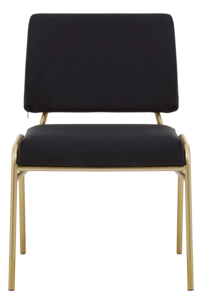 Lenora Black Linen Chair