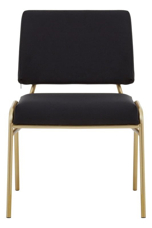 Lenora Black Linen Chair