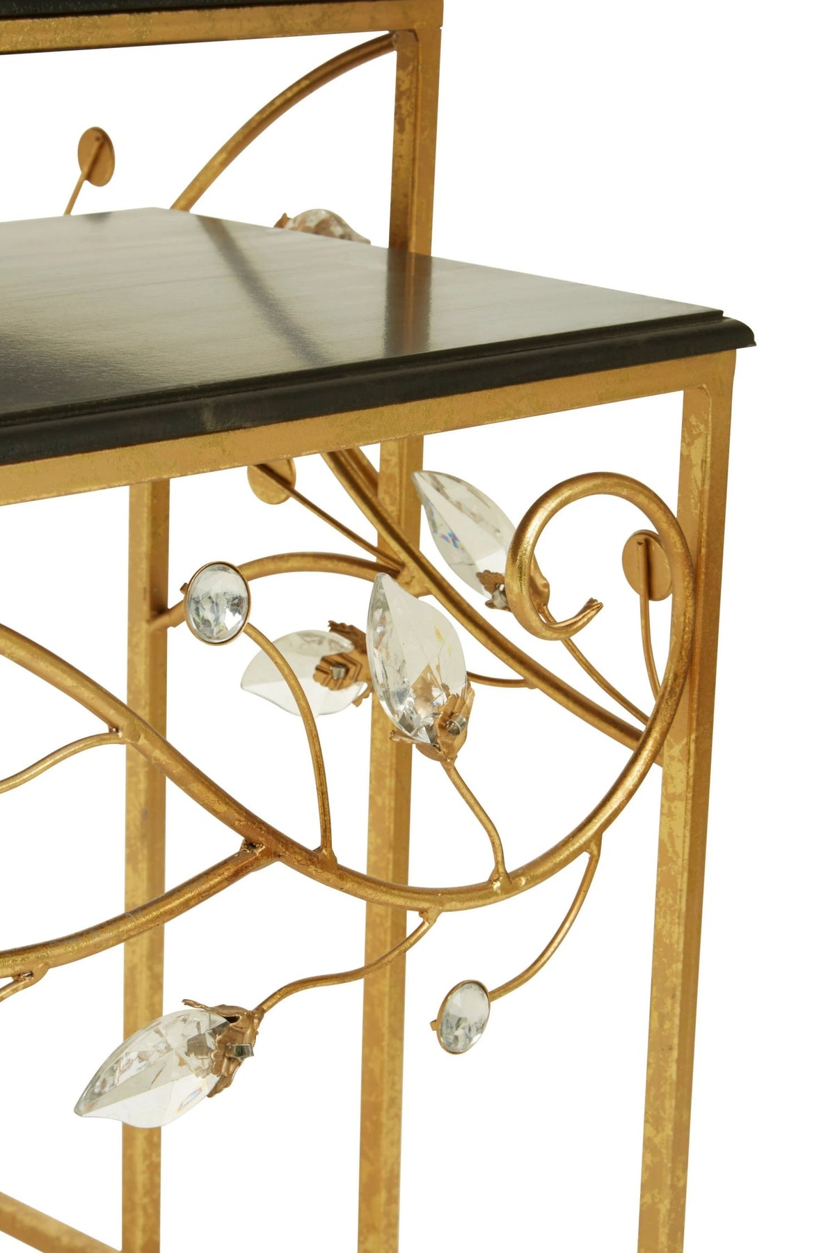 Yarrow Black and Gold Finish Set of 2 Nesting Tables