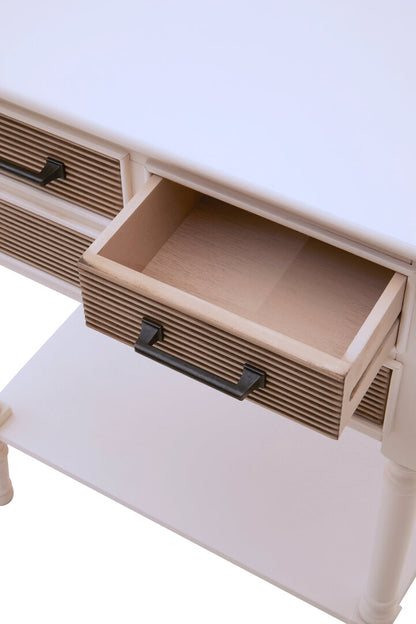 Heirloom 3 Drawers Pearl White Console Table