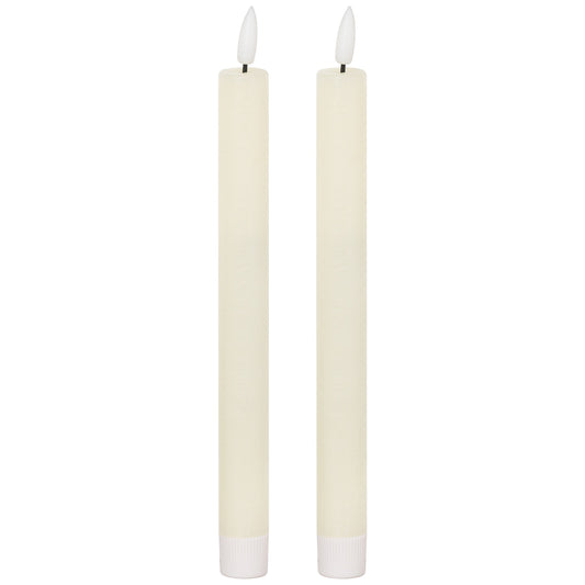 Luxe Collection Natural Glow S/ 2 Ivory LED Dinner Candles - Candles from the Quanta Home collection.