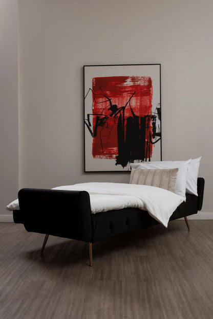 Hartley Black Velvet Sofa Bed