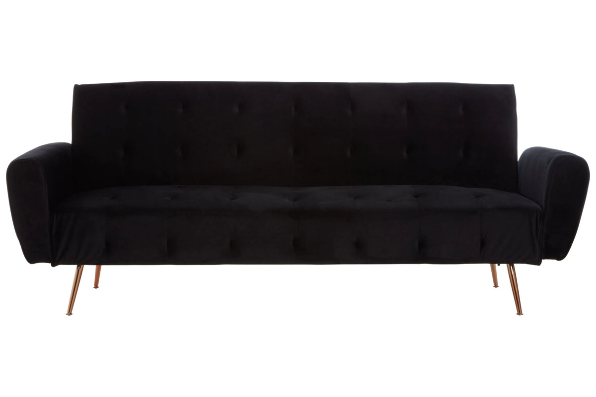 Hartley Black Velvet Sofa Bed