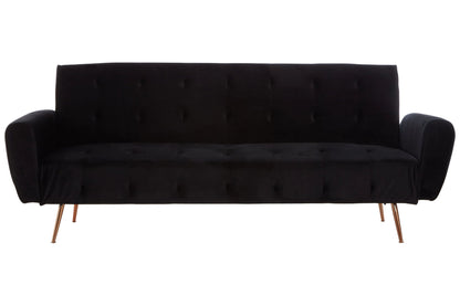Hartley Black Velvet Sofa Bed