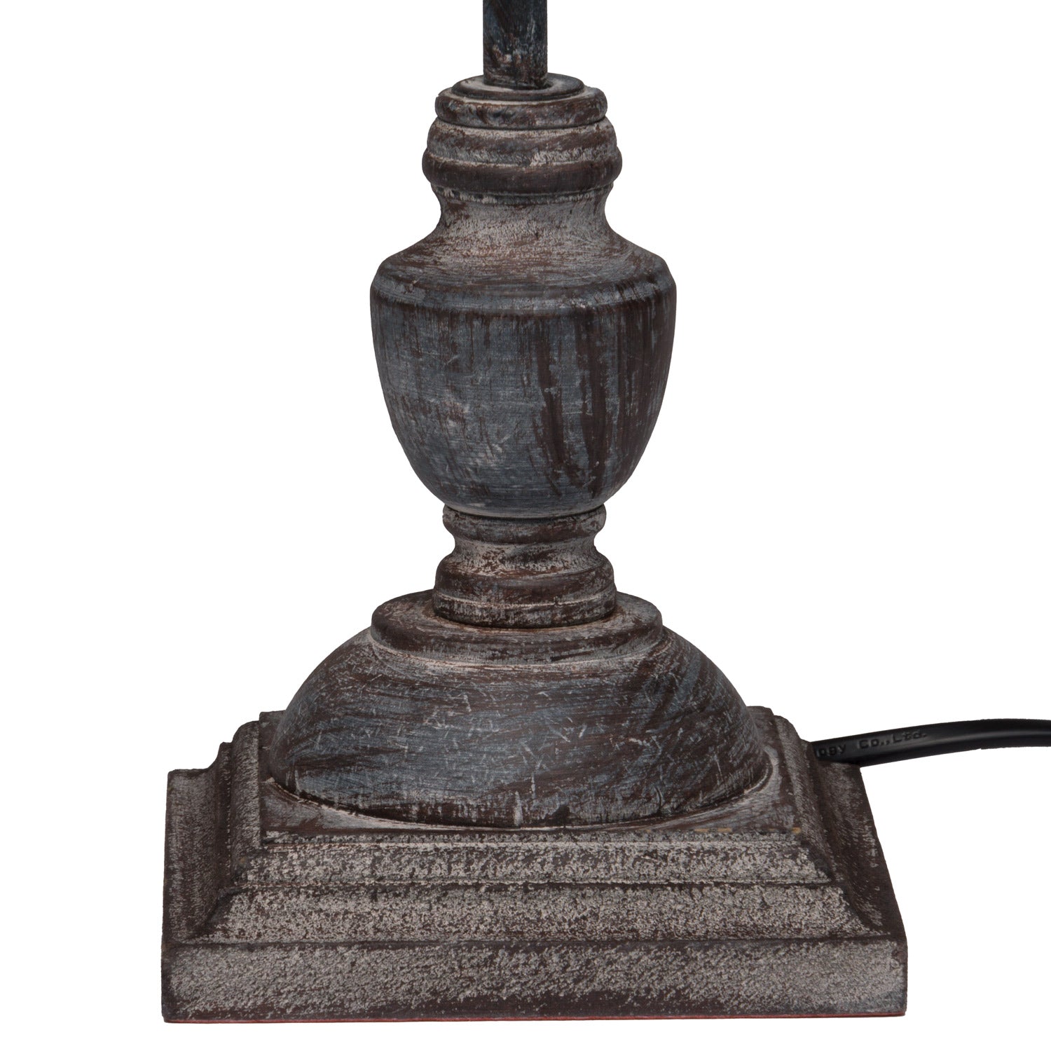 Grey-washed wood base with an elegant, rounded design and a soft linen shade, creating a warm, sophisticated ambiance.
