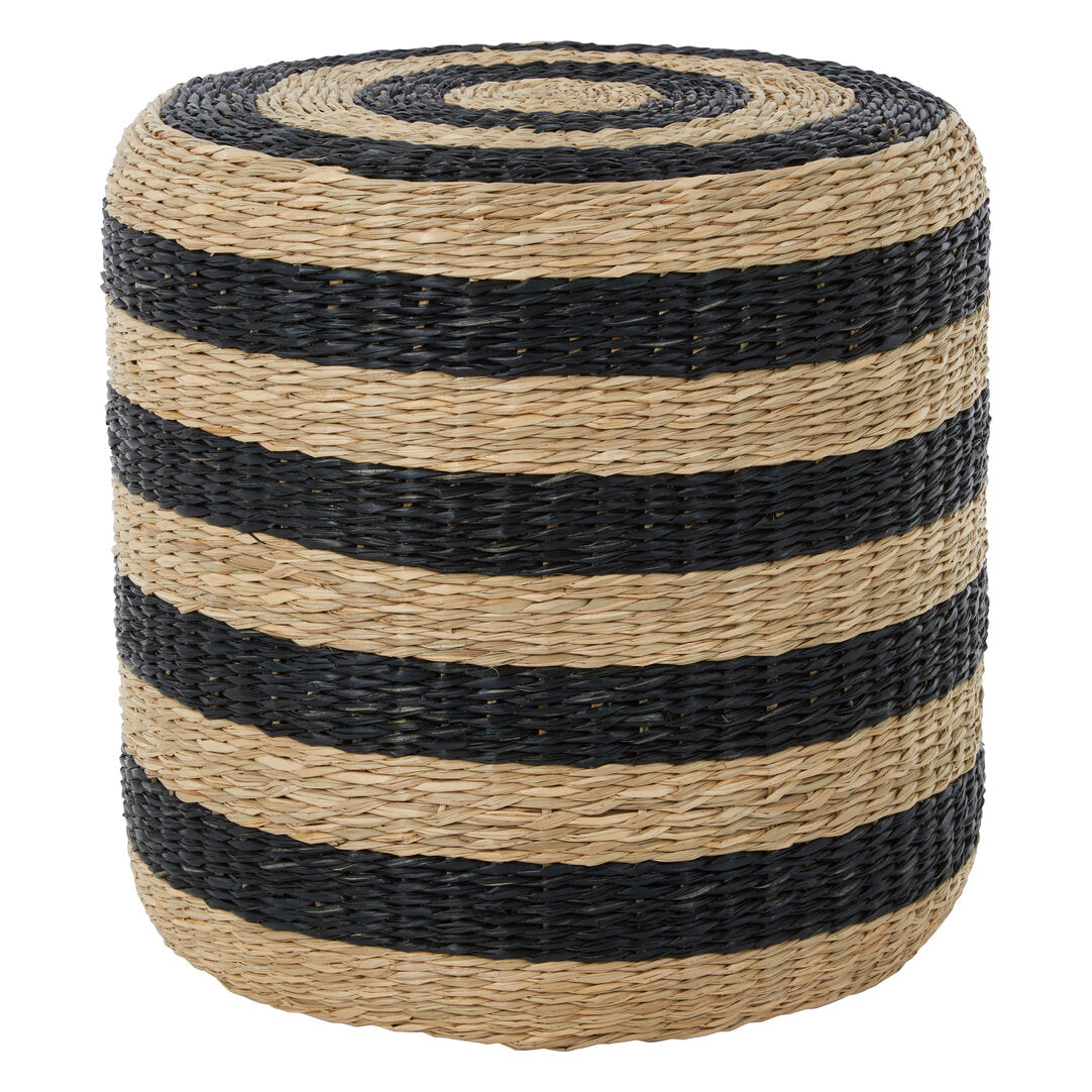 Coast Seagrass Pouffe with Black Stripes.