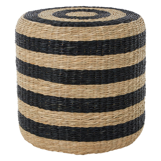 Coast Seagrass Pouffe with Black Stripes.