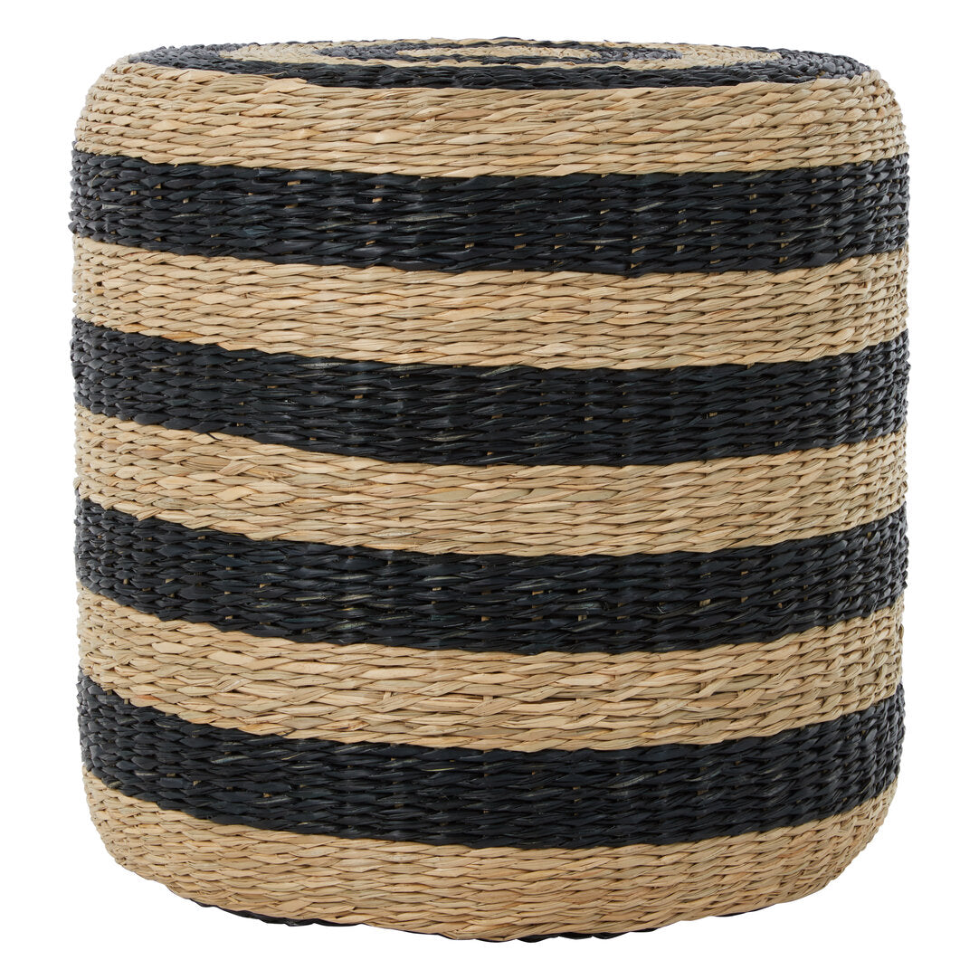 Coast Seagrass Pouffe with Black Stripes.