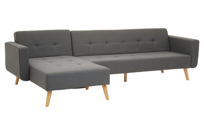 Roskilde Grey Linen Corner Sofa Bed