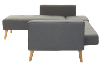 Roskilde Grey Linen Corner Sofa Bed