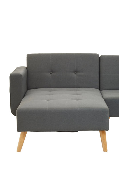 Roskilde Grey Linen Corner Sofa Bed