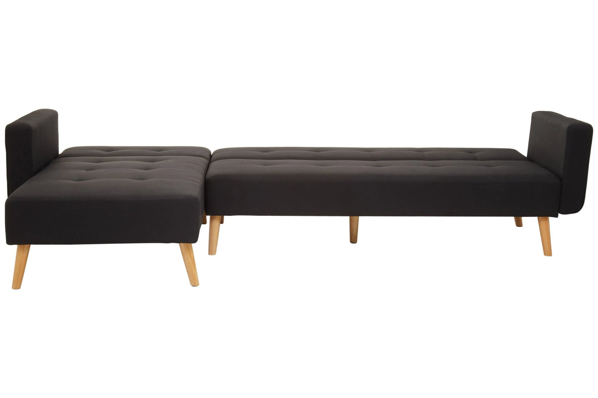 Roskilde Black Linen Corner Sofa Bed
