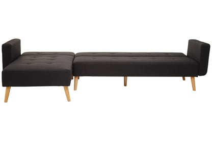 Roskilde Black Linen Corner Sofa Bed