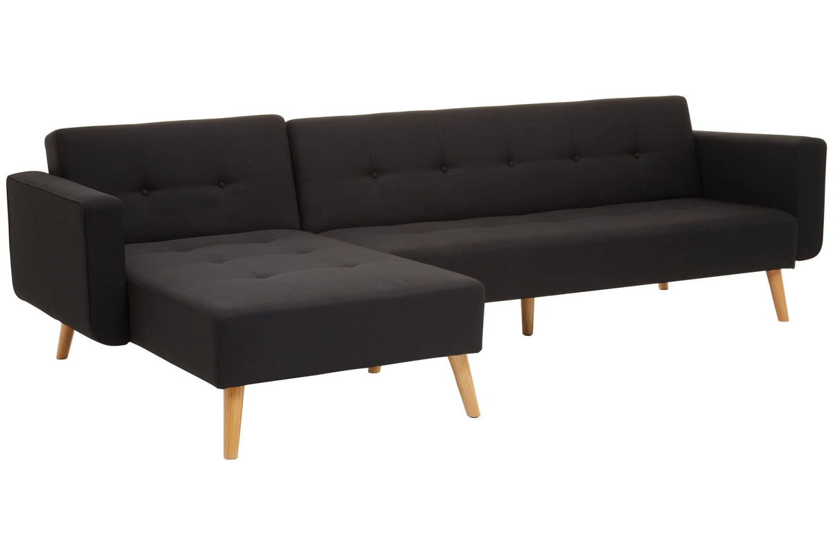 Roskilde Black Linen Corner Sofa Bed