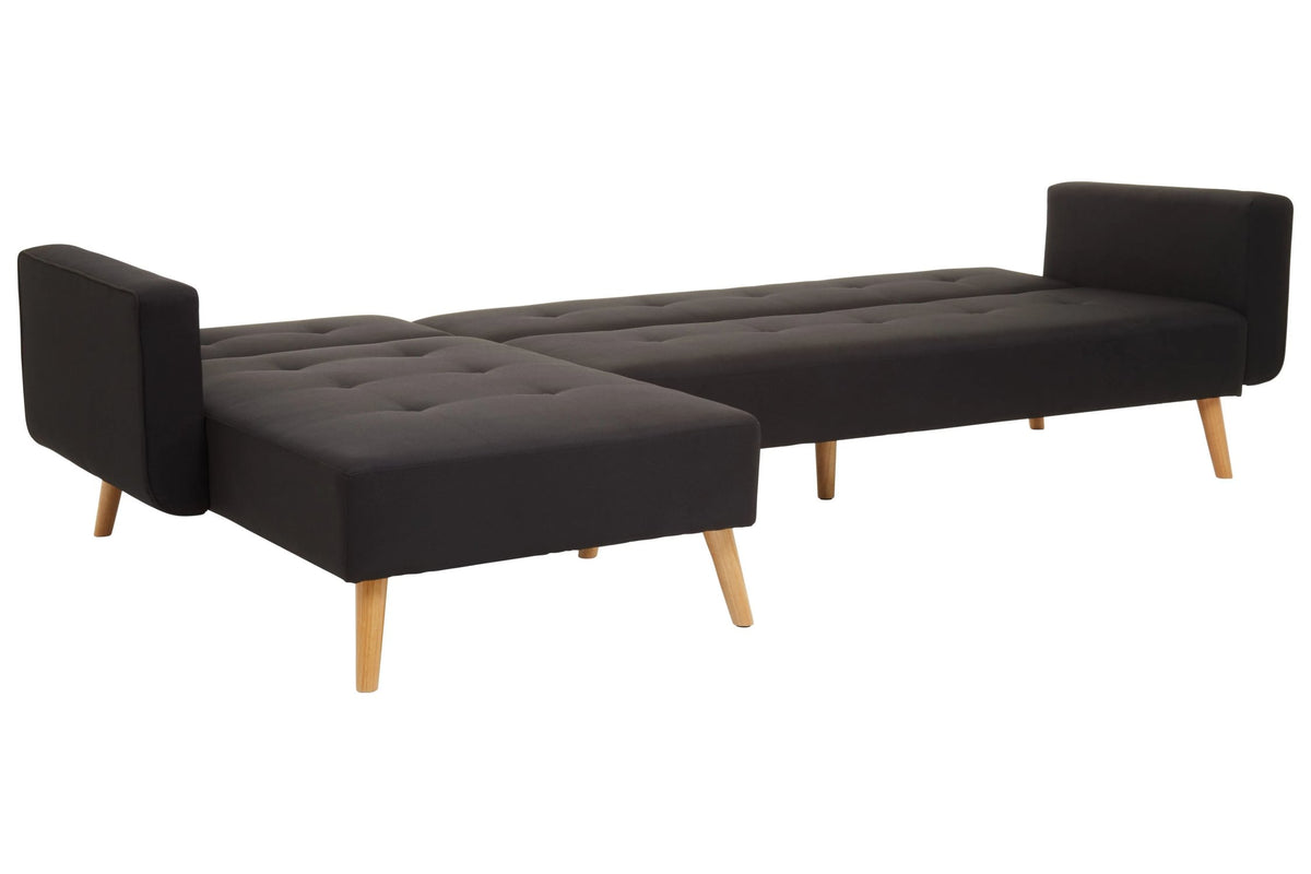 Roskilde Black Linen Corner Sofa Bed