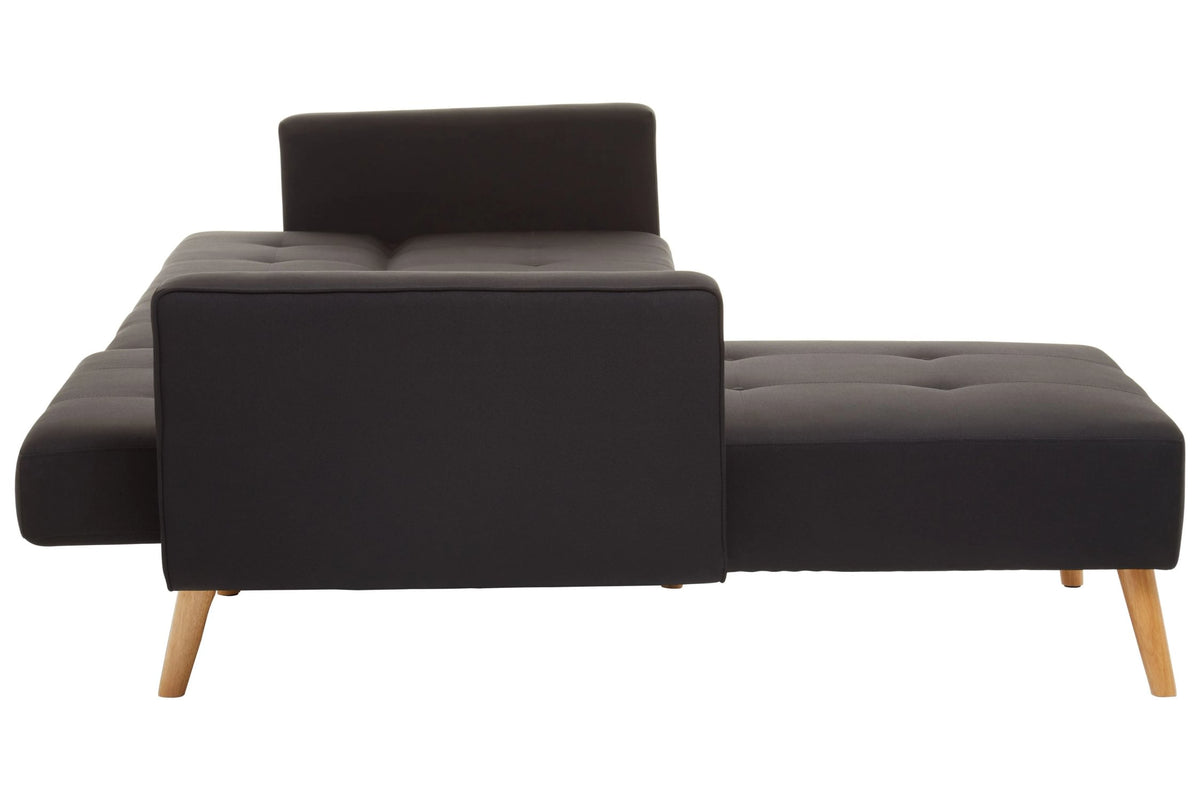 Roskilde Black Linen Corner Sofa Bed