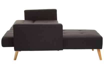 Roskilde Black Linen Corner Sofa Bed