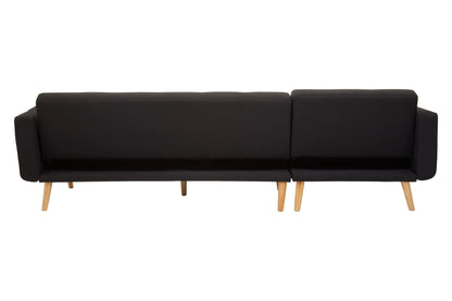 Roskilde Black Linen Corner Sofa Bed