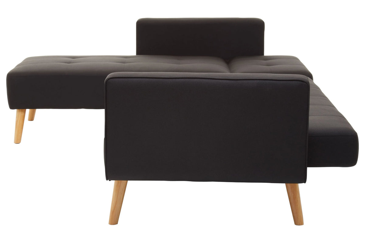 Roskilde Black Linen Corner Sofa Bed