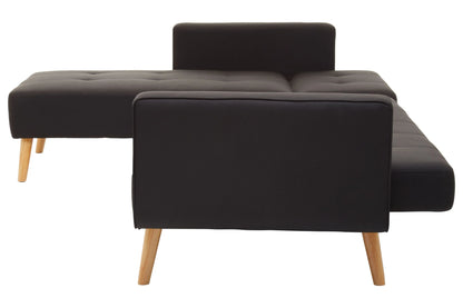Roskilde Black Linen Corner Sofa Bed