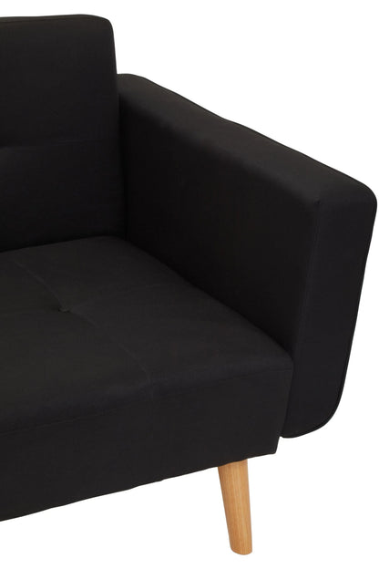 Roskilde Black Linen Corner Sofa Bed