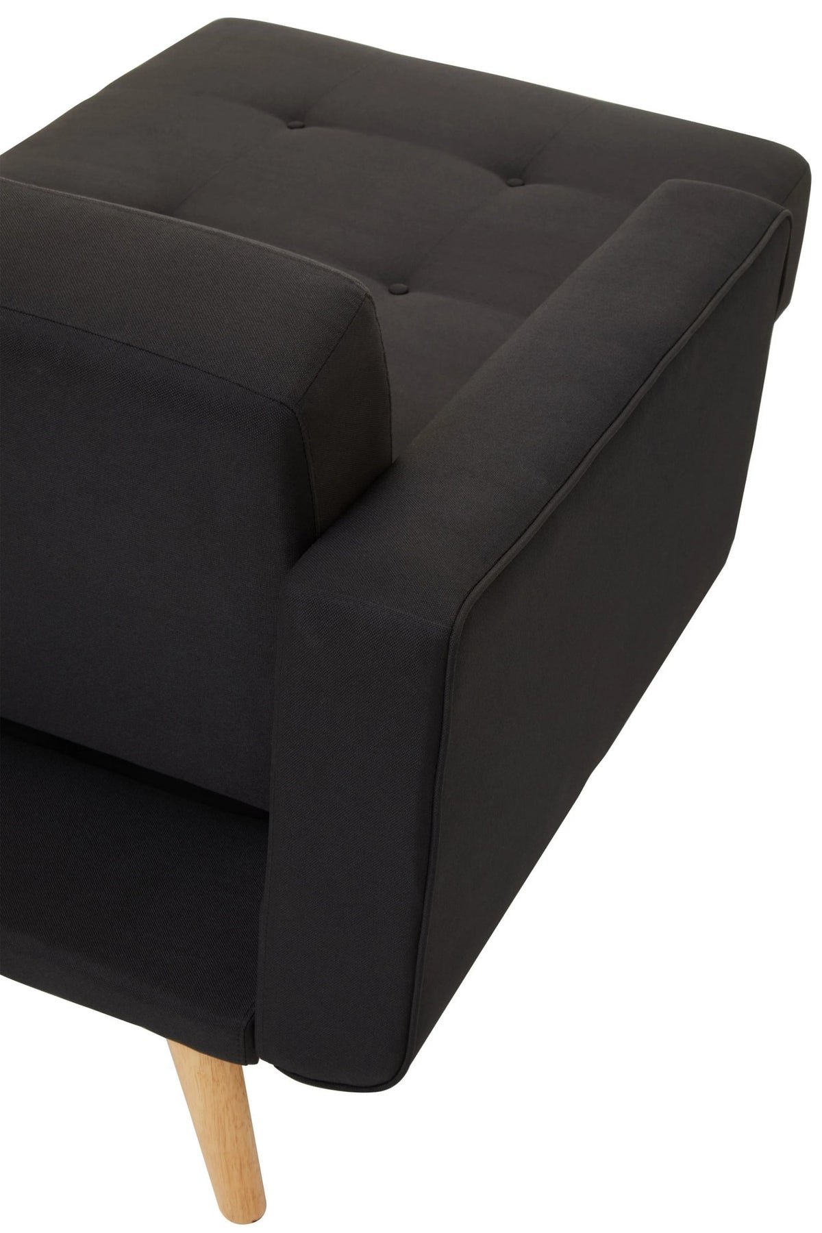 Roskilde Black Linen Corner Sofa Bed
