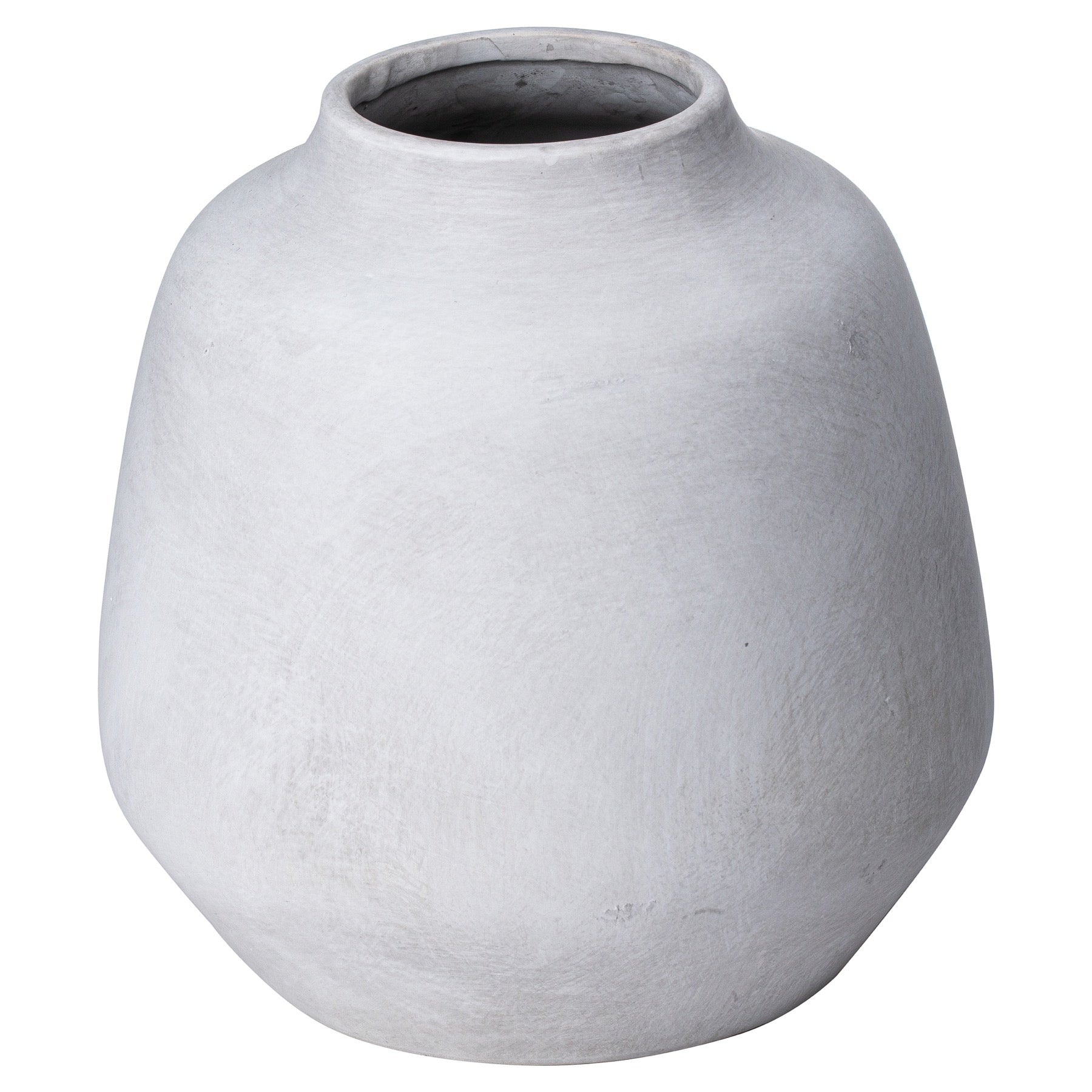 Stylish gray vase with a sleek, modern silhouette, perfect for faux flowers or as a decorative accent in any room.