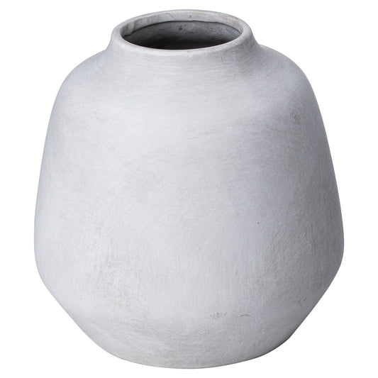 Stylish gray vase with a sleek, modern silhouette, perfect for faux flowers or as a decorative accent in any room.